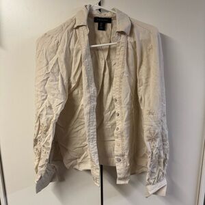 Tahari Cream Blouse with Embroidered Detail